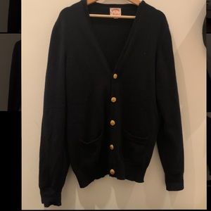 Brooks Brothers Women Cardigan Sweater 100% Cashmere Navy Blue Medium